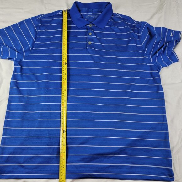 Nike Golf Dri Fit Polo Shirt Mens XXL Blue Striped Outdoors Summer Casual - Picture 10 of 11